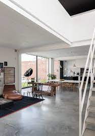 Top 50 Best Concrete Floor Ideas Smooth Flooring Interior Designs Concrete Floors Living Room House Flooring Industrial House