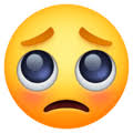 This emoji shows a face with furrowed eyebrows, a small frown, and large glassy eyes. Pleading Face Emoji