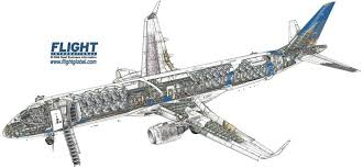 Embraer 190 Cutaway Drawing Embraer Aviacao Aeronave