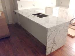 A waterfall countertop can enhance the overall look of your kitchen! Custom Commercial Countertops San Francisco Commercial Countertop Installers