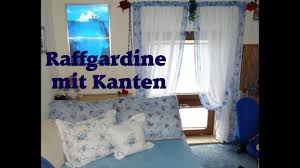 ✿ vorhang set für ein hochbett mit applizierten sternen das set hat vorne ein fensterchen mit einem kleinen rollo in passendem vichy karo und ein das klettband ist 2 cm breit. Diy Raffgardine Mit Kanten Abgesetzt Selber Nahen Erklart Youtube