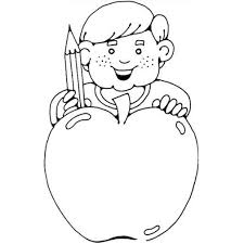 Para muitas crianças, os aspectos divertidos e sensoriais da arte compensam a dor associada ao uso de seus dedos para colorir. Desenho De Menino Com Lapis E Maca Para Colorir Tudodesenhos