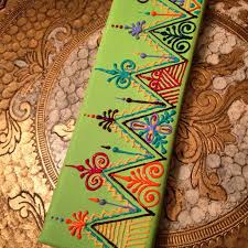 Moroccan Style Design On Mini Canvas By Henna On Hudson Art N Craft Fabric Painting Madhubani Art