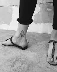Hamsa Hand Tattoo Inked On The Right Ankle By Nerdy Match Marco Hand Tattoos Hamsa Hand Tattoo Tattoos