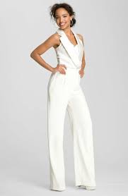 Jumpsuit Fur Hochzeit Eleganter Overall Als Hochzeitsoutfit Der Braut Bride Party Dress Wedding Suits For Bride White Wedding Suit