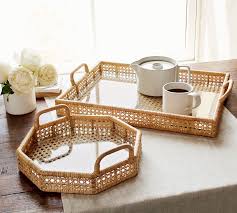 Enjoy free shipping on most stuff, even big stuff. Sarah Bartholomew Pottery Barn Cane Rattan Madeline Tray Wicker Octagonal Rectangular Katie Considers
