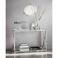 Consola De Acero Y Vidrio Helsinki Glass Table Decor Console Table Decorating Hallway Table Decor