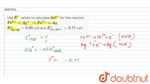 I didn't find it on google, so i decided to turn here. Use E Values To Calculate Delta G For The Reaction Fe 2 Ag Rarr Youtube