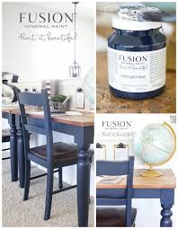Fusion Midnight Blue Dining Set Makeover Lost Found Dining Set Makeover Dining Table Makeover Painted Kitchen Tables