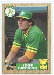 Jose canseco baseball card value. Amazon Com 1987 Topps 620 Jose Canseco Oakland Athletics Rookie Card Near Mint Condition Ships In New Holder Collectibles Fine Art