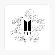 The official website for bts. Bts Logo With New Signatures 2020 Pastel Sticker By Joyahatim Redbubble
