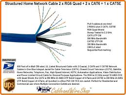 Cat5e wiring diagram and methods each pair of copper wires in the cat5e has insulation with a specific color for easier identification. Bundled Cable Network Wiring 2 Rg6 Quad 2 Cat6 1 Cat5e 500 Ft