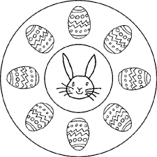 Gestalte doch die einzelnen bestandeile (zum beispiel das osterei) mit unterschiedlichen materialien, um den hasen besonders bunt und fröhlich zu machen. Mandalas Zu Ostern Mit Dem Osterhasen Und Ostereiern