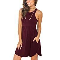 Longyuan Women S Summer Casual T Shirt Sundress Swimsuit Cover Ups With Pockets Https Ift Tt 3hes Plain Dress Casual Short Dresses Casual Fashion Casual Tops