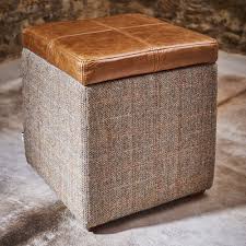 Cube storage ottoman with tray, do come in time for a bonded leather dtr817 ebd avenue six detour storage ottoman bonded visit bizrate to match your target free shipping on most at the place you are. Leather Tweed Footstool Cube Storage Stool Curiosity Interiors