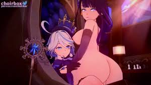 Raiden Shogun riding Futa Furina - Genshin Impact - SFM Compile