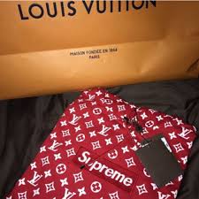 Supreme blurred arc logo tee black. Louis Vuitton X Supreme Box Logo Hoodie Brand New Depop