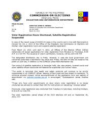 Download & view comelec registration form for new voters as pdf for free. Comelec On Twitter Press Release Voter Registration Hours Shortened Satellite Registration Suspended Jabjimenez Dirfrancesarabe