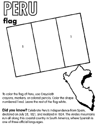 Peru On Crayola Com Flag Coloring Pages Peru Flag How To Speak Spanish