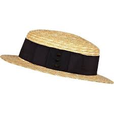 River Island Cream Studded Bow Trim Straw Boater Hat 25 Found On Polyvore Straw Boater Boater Hat Cream Hats