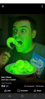 Me after eating an entire bag of Walmart radioactive shrimp 🍤