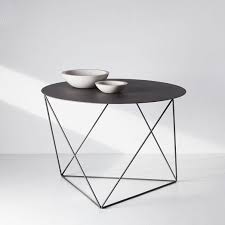 Eric Trine Octahedron Coffee Table Matte Gray Modern Side Table Drink Table Black Side Table