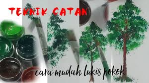 Sebelum plafond kita lukis, terlebih dahulu kita bersihkan bidang plafond tersebut dari kotoran dan. Teknik Catan Cara Mudah Lukis Pokok Youtube