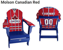 Molson Canadian Red Complete Custom With Personalized Name And Number Chair New York Rangers Muskoka Chair Sport Chair
