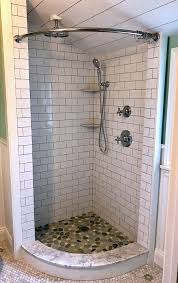 Neo Round Shower Rod With Roller Ball Rings In Polished Chrome Finish On An Alcove Shower Bathroom Remodel Small Shower Small Bathroom Makeover Small Bathroom