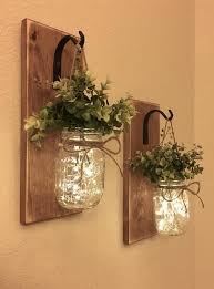 Rustic Mason Jar Sconce With Lights Mason Jar Decor Mason Jar Wall Decor Distressed Wood Sconce Lighted Mason Jar Sconce Home Decor Country In 2021 Mason Jar Decorations Mason Jar Diy Mason Jar Sconce