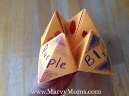Crease the edge then unfold it back out. Fun With Paper Fortune Tellers Marvy Moms