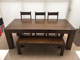 Pine table and chairs for example can be made for the kitchen or dining room it is very versatile and its style can be for either formal or informal dining settings dining room furniture 123: Large Dark Pine Dining Table Chair Bench Set For Sale In Harold S Cross Dublin From Danbhala