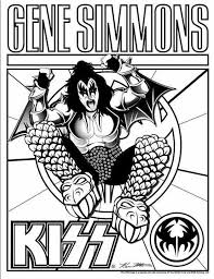 Gene Coloring Page Kiss Band Kiss Rock Bands Kiss Art