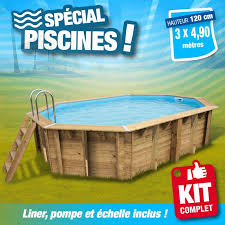 Piscine Hors Sol Sunwater 300x490 H120cm Liner Bleu 75 100eme Equipement Maison Entretien De Jardin Outiror