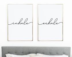 4.2 out of 5 stars. Inhale Exhale Print Bedroom Decor Bedroom Wall Art Inhale Etsy In 2021 Bedroom Wall Art Yoga Wall Art Wall Printables