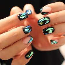 31 Jaw Dropping Broken Glass Nail Designs Stayglam Shattered Glass Nails Glass Nails Art Glass Nails