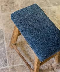 Locally Upholstered Old Elm Stools This One In A Beautiful Washed Linen By Westbury Choose From A Huge Range O Stool Oversized Chair And Ottoman Washed Linen