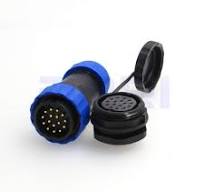 Industrial Threaded Plastic Connector Male Plug HE29 16pin 28mm 10A Panel  Mou...