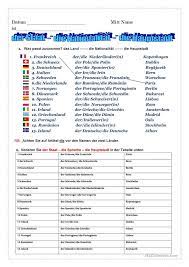 Der Staat Die Nationalitat Die Hauptstadt Deutsch Lernen Text Auf Deutsch Deutsch Aufgaben