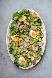 This Butter Leaf Lettuce Salad With A Lemon Dill Dressing Garlic Croutons Hard Boiled Eggs And Radishes Is Th Lettuce Recipes Diy Easy Recipes Lettuce Salad