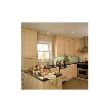 parallel shape wooden modular kitchen
