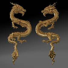 Golden Chinese Dragon Rigged 3d Model Turbosquid 1403088 Chinese Dragon Puff The Magic Dragon Dragon