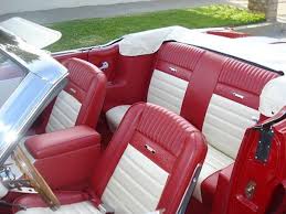 1965 Mustang Cv Pony Upholstery Red White Mustang Interior 1965 Mustang Ford Mustang Parts