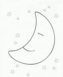 Moon And Stars Coloring Page Star Template Star Coloring Pages Stars Craft