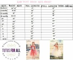 tutu size chart waisy tea length and full length tutu