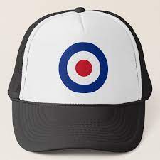 Mod Blue Red And White Baseball Cap Mod Gifts Zazzle Com White Baseball Cap Baseball Cap Trucker Hat