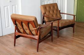 Other slight imperfections but in overall great shape.</p><p>please look at all photos as they are the. Kofod Larsen Selig Solid Walnut Leather Lounge Chairs An Orange Moon Mid Century Modern Antiques Vintage Furniture Chicago