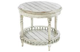 Emma 2 Shelf Side Table Antiqued White 545 00 Living Room Side Table White Painted Furniture Side Table