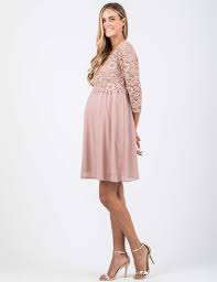 Cucitura con elastico rivestito e cintura rem Allattamento Abito Premaman Allattamento In Pizzo E Chiffon Attesa Maternity