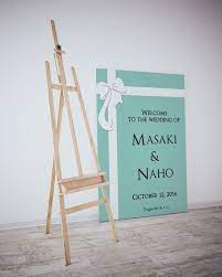 ティファニーカラーのウェルカムボード tiffany 結婚式 インテリア 結婚祝い ギフト ティファニーブルー ウェディング ティファニー 結婚祝い ギフト